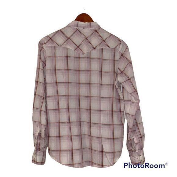 WRANGLER Plaid Pearl Snap Collared button Down Shirt - Picture 2 of 10